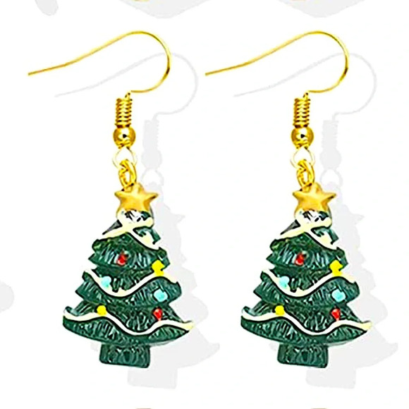 Jewelry - Christmas Tree Dangling Earrings - Ornaments, Christmas balls